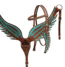 Showman Showman Teal Angel Wing Headstall Set