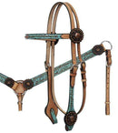 Showman Showman Teal Filigree Headstall Set