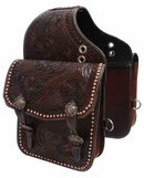 Showman Showman Tooled Dark Oiled Leather Saddle Bag