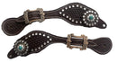 Showman Showman Youth Basket Weave Tooled Spur Straps