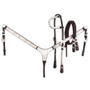 Tough-1 3 Piece Silver Show Set - Single Ear Headstall, Split Reins and Breastcollar with Silver Accents