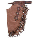 Tough-1 Premium Smooth Leather Chinks with Basketweave Filigree