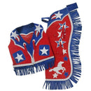 Tough-1 Premium Youth Chap and Vest Set with Barrel Horse and Star Design