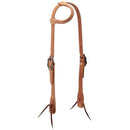 Weaver Weaver Rough Out Russet Harness Leather Sliding Ear Headstall with Spots