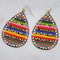 BHW Leopard Serape Metal Earrings with Rhinestones