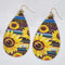 BHW Leopard Serape Sunflower Earrings