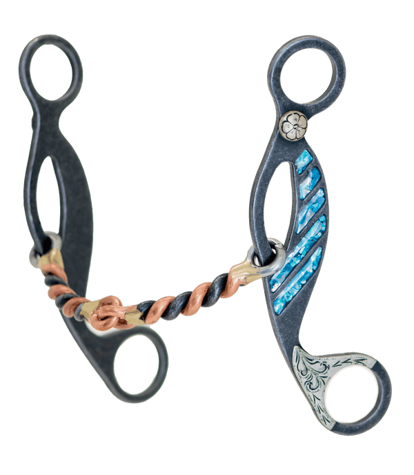 Cowboy Tack Cowboy Tack Turquoise Snaffle Copper Twist Gag Bit