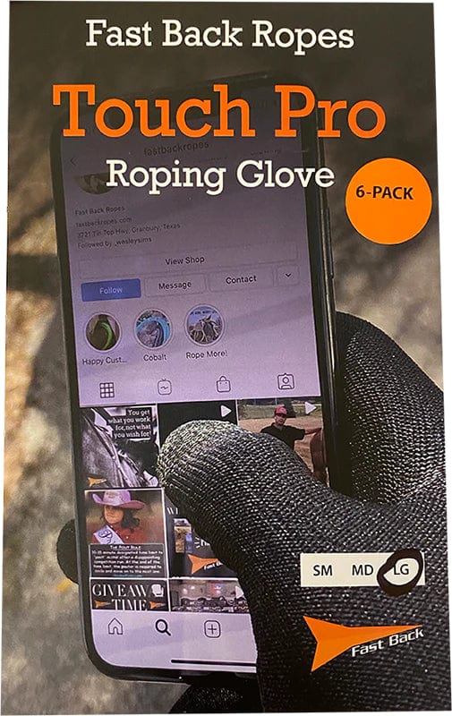 Fast Back Fast Back Touch Pro Roping Glove - 6 pk