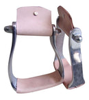 Showman Showman Lightweight Aluminum Slanted Pony/Youth Stirrups with Leather Tread