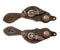 Showman Showman Youth Argentina Leather Basket Weave Tooled Spur Straps