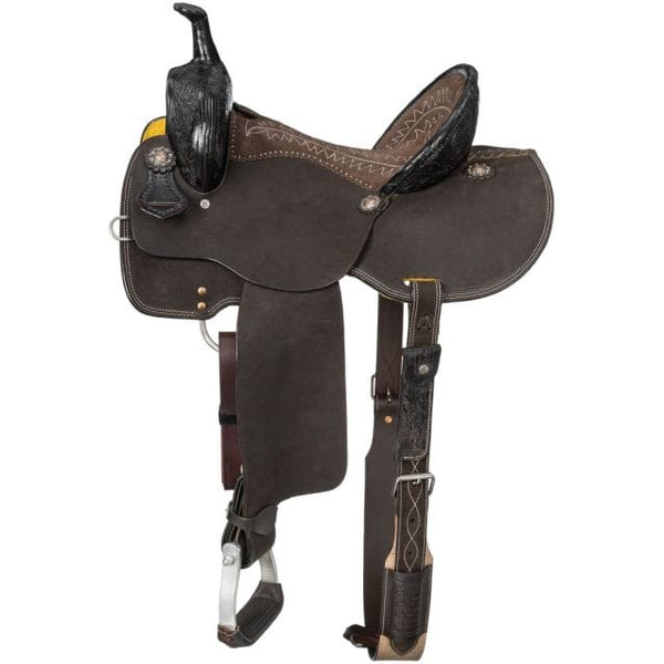 Tough-1 Silver Royal Booker Roughout Barrel Saddle