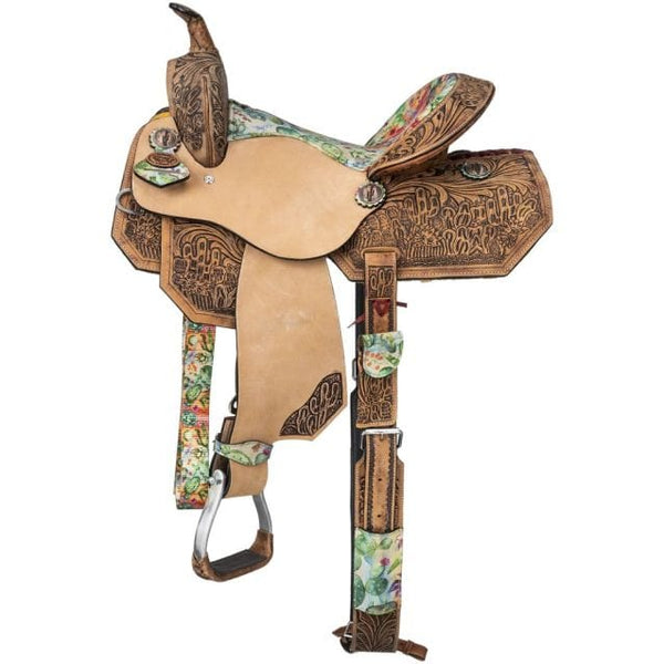 Tough-1 Silver Royal Cactus Barrel Saddle