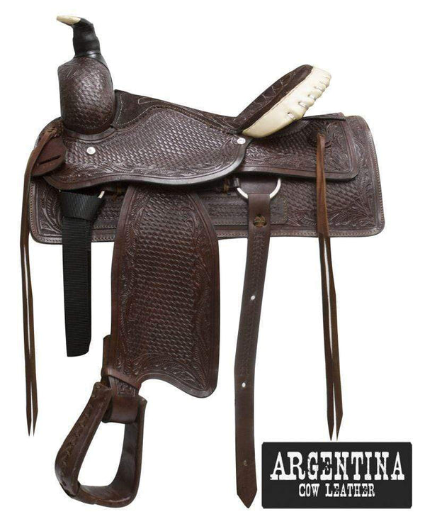Buffalo Buffalo 16" Argentina Cow Leather Roping Saddle