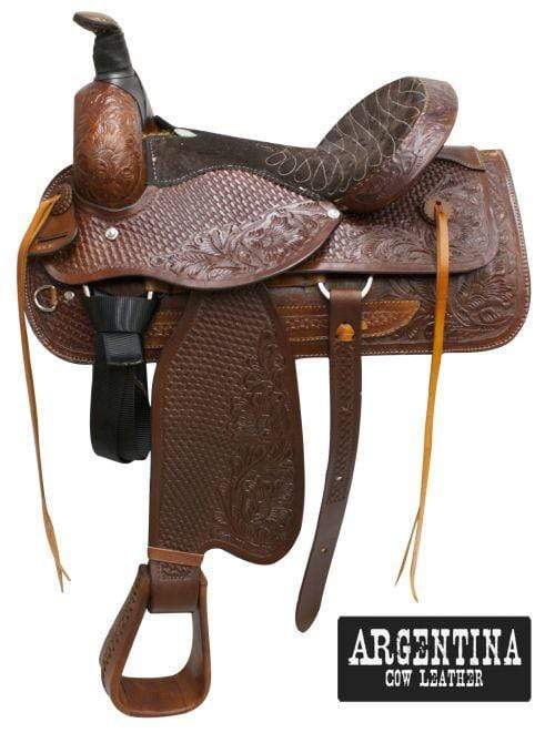 Buffalo Buffalo 16" Argentina Cow Leather Roping Saddle