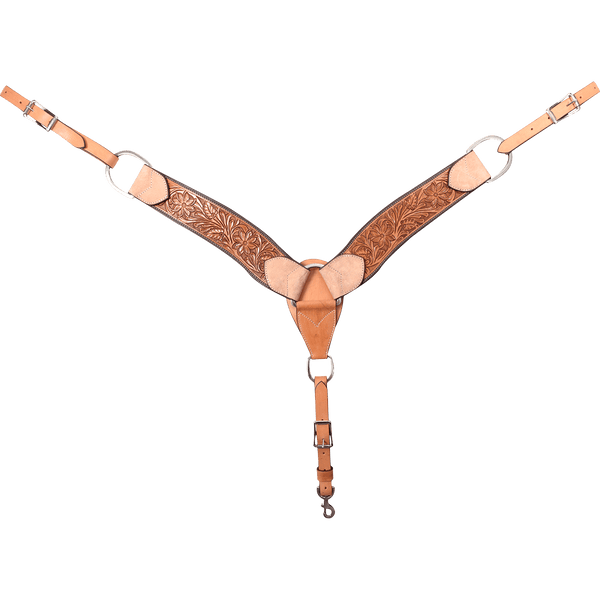 Cashel Cashel 2 3/4" Natural Floral Tooled Breastcollar