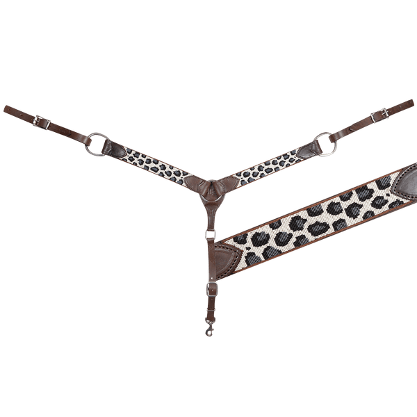 Cashel Cashel Beaded Grey Cheetah Breast Collar