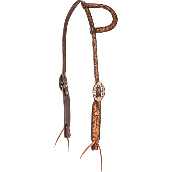 Cashel Cashel Two-Tone Floral Tooled One Ear Headstall