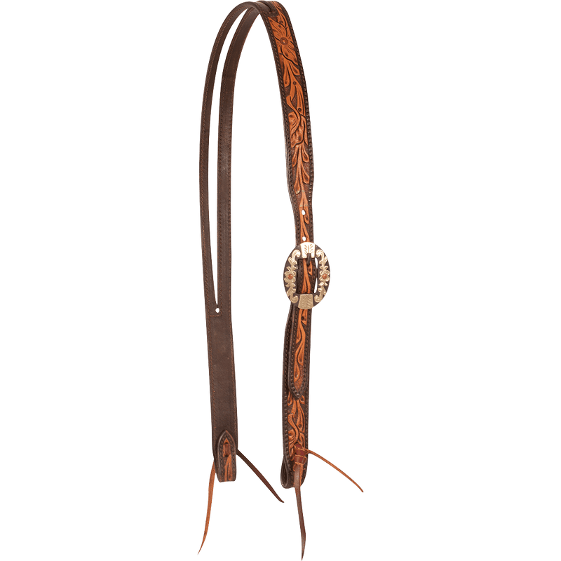 Cashel Cashel Two-Tone Floral Tooled Split Ear Headstall