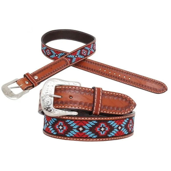 Circle Y Saddles Circle Y Red Aztec Beaded Belt