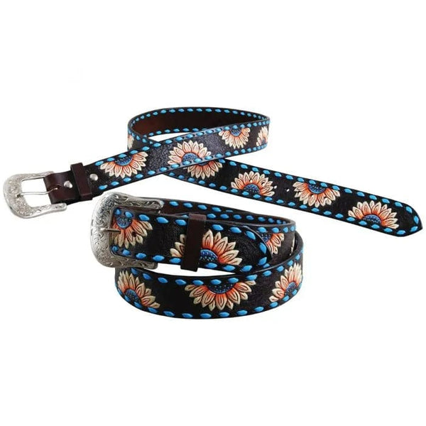 Circle Y Saddles Circle Y Sunflower Painted Belt