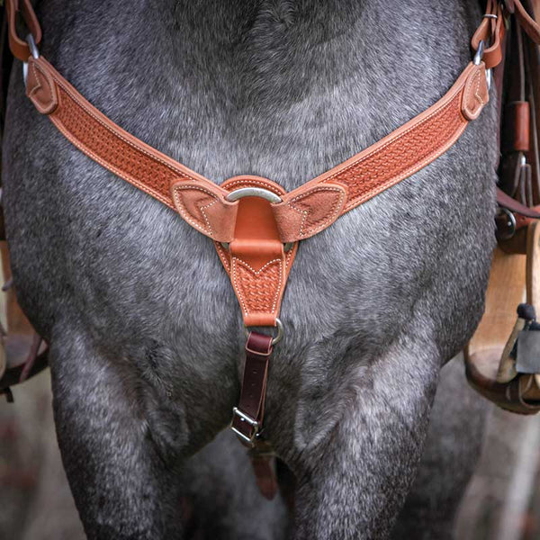 Cowboy Tack Cowboy Tack 2″ Golden Leather Spider Stamp Breast Collar