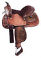 Double T 10" Double T Floral and Basketweave Tooled Saddle