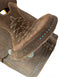 Double T 10" Double T Rough Out Barrel Style Saddle with Teal Buckstitch Accents & Flower Conchos