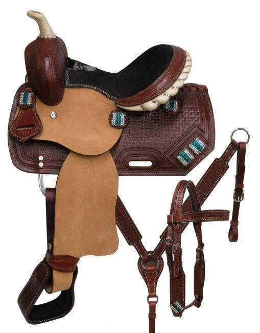 Double T 10" Double T Youth Saddle Set With Crystal Rhinestone Conchos