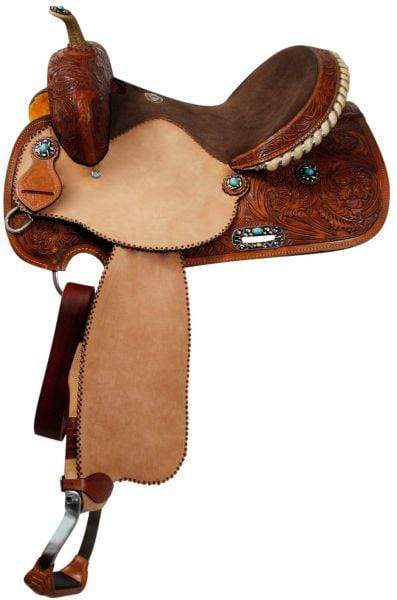 Double T Double T Barrel Saddle With Turquoise Stones