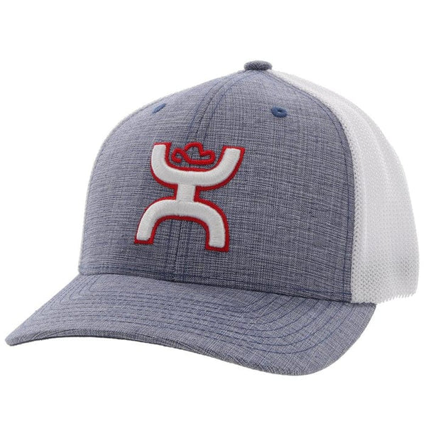 Hooey Hooey Men's Denim/White Trucker Hat w/ White/Red Logo