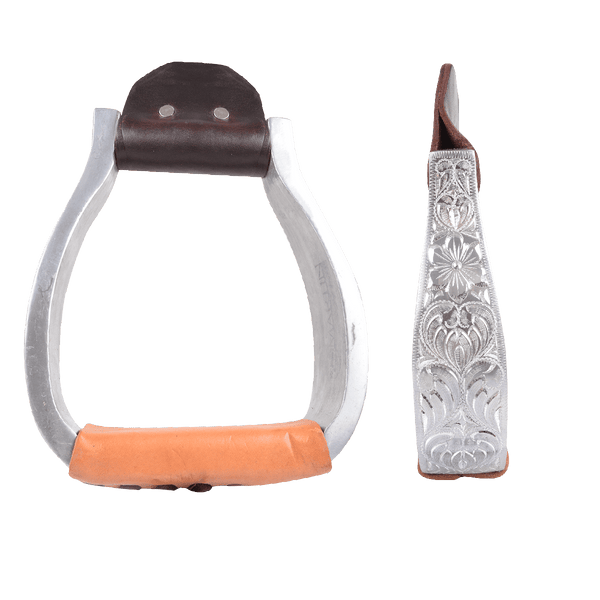 Martin Saddlery Martin Saddlery Engraved Aluminum Flat Bottom Stirrups