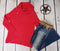 Panhandle Panhandle Ladies Red Waffle Knit Crossover Sweater