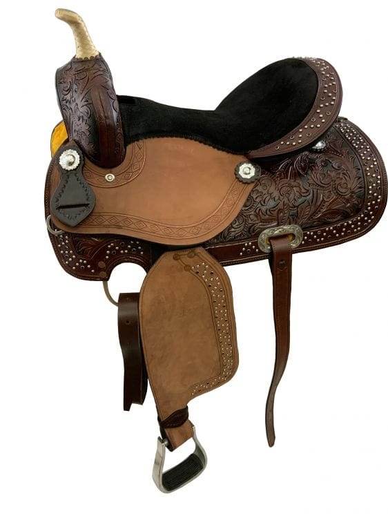 Showman 15" Burgundy Economy Barrel Saddle Set