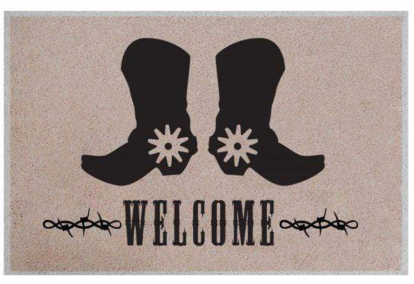 Showman 27" x 18" Boots 'N' Spurs Welcome Mat