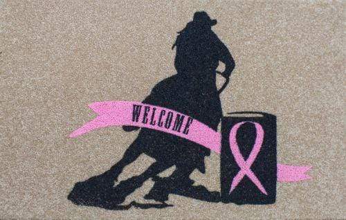 Showman 27" x 18" Pink Ribbon Barrel Racer Welcome Mat