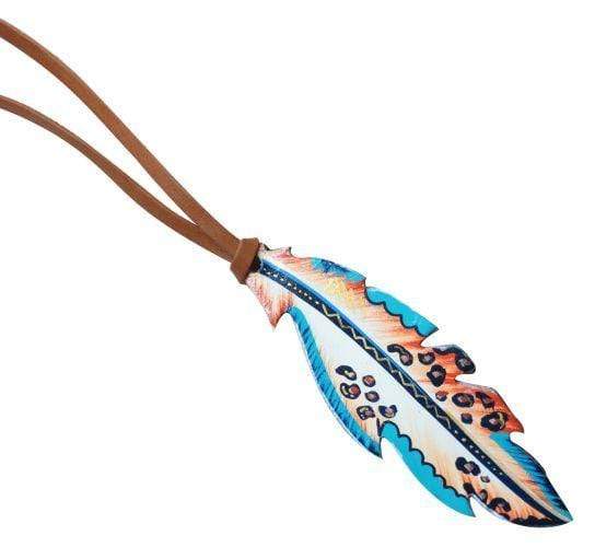 Showman 6.5" Hand Painted Tie On Saddle Feather