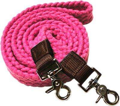 Showman 7.5' Cotton Roping Reins With Scissor Snap Ends