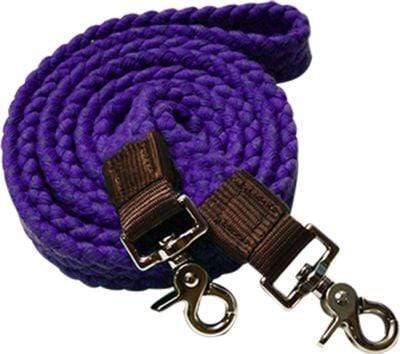 Showman 7.5' Cotton Roping Reins With Scissor Snap Ends