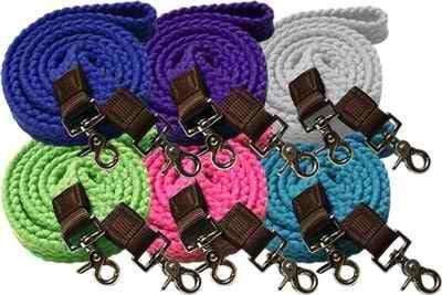 Showman 7.5' Cotton Roping Reins With Scissor Snap Ends