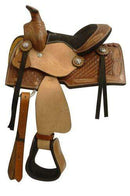 Showman 8" Pony Saddle With A Tooled Feather Design