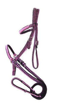 Showman Braided Nylon Bitless Bridle With Reins