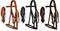 Showman Cobb Size English Headstall with Raised Browband and Braided Leather Reins