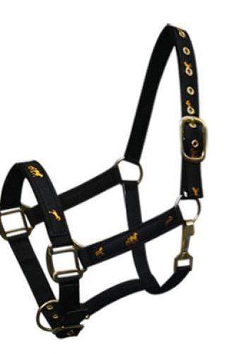 Showman Cobb Size Nylon Halter With "Running Horse" Overlay