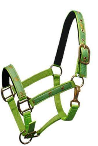 Showman Cobb Size Nylon Halter With "Running Horse" Overlay