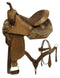 Showman Economy Style Barrel Saddle Set With Feather Tooled Design