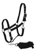 Showman Full Size Adjustable Nylon Halter With 7' Lead