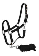 Showman Full Size Adjustable Nylon Halter With 7' Lead