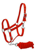 Showman Full Size Adjustable Nylon Halter With 7' Lead