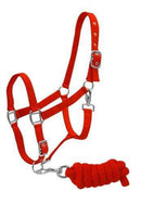 Showman Full Size Adjustable Nylon Halter With 7' Lead