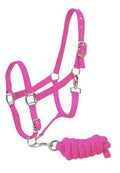 Showman Full Size Adjustable Nylon Halter With 7' Lead
